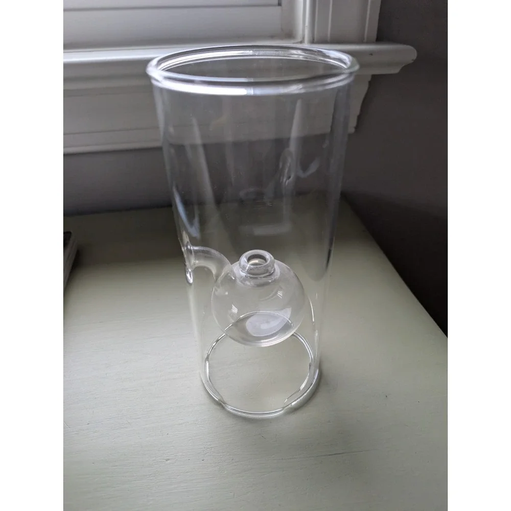 Vintage 9in Glass Oil Lamp Cylinder Hurricane‎
